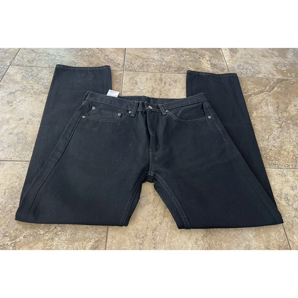 Levi's 505 Jeans Regular Straight Leg Mens Size 34x34 Black Tapered - Picture 2 of 7